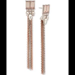 NWT Betsey Johnson Crystal & Chain Fringe Earrings